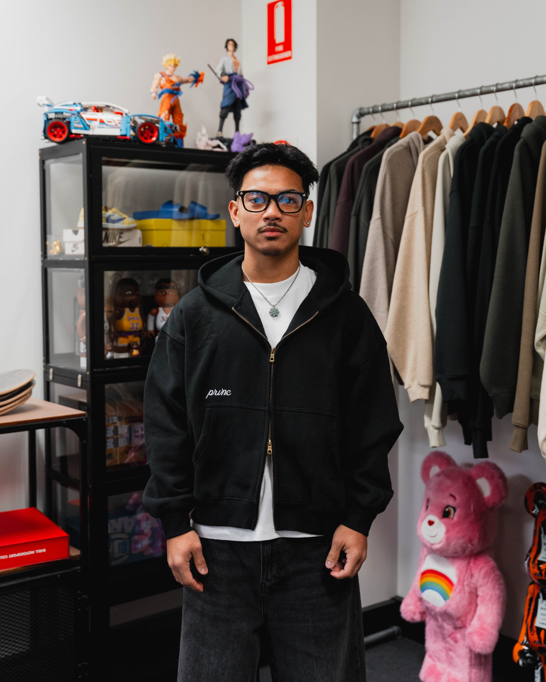 PRVNC Cropped Zip Up Hoodie 370gsm - Black