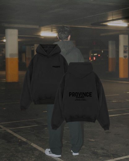 For Nostalgic Hearts Oversized Hoodie 520gsm - Charcoal Black