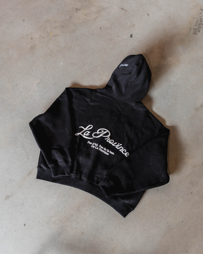 PRVNC Cropped Zip Up Hoodie 370gsm - Black