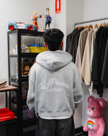 PRVNC Cropped Zip Up Hoodie 370gsm - Grey