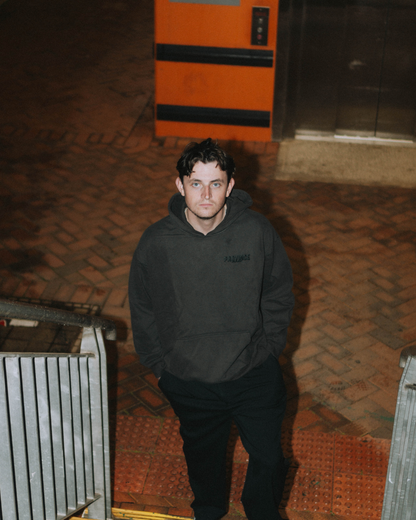 For Nostalgic Hearts Oversized Hoodie 520gsm - Charcoal Black